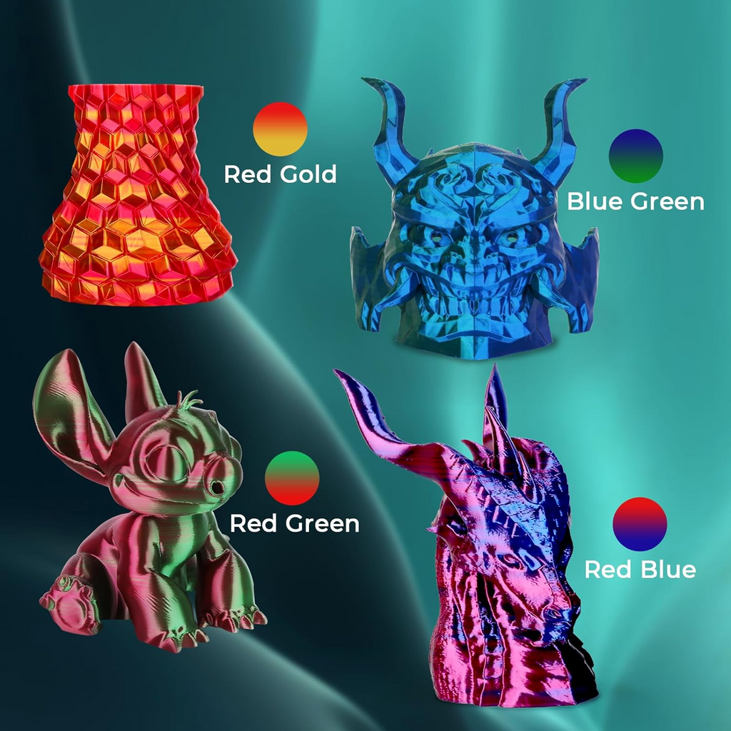 PLA Silk Dual Color Variety Pack (4x200g) - 1.75MM