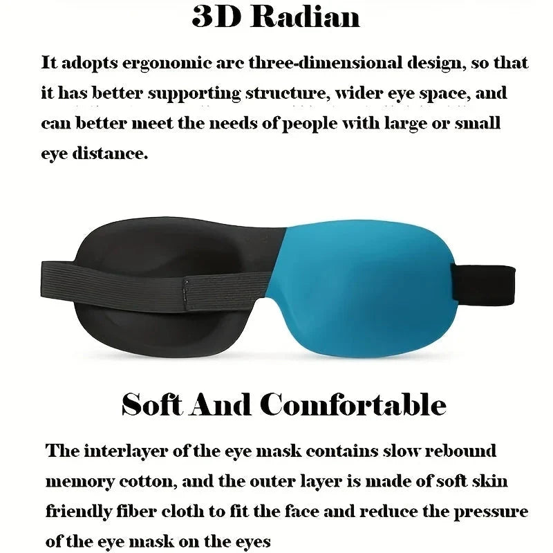 3D Contoured Sleep Mask | Ultra-Soft Breathable Light Blocking Eye Cover
