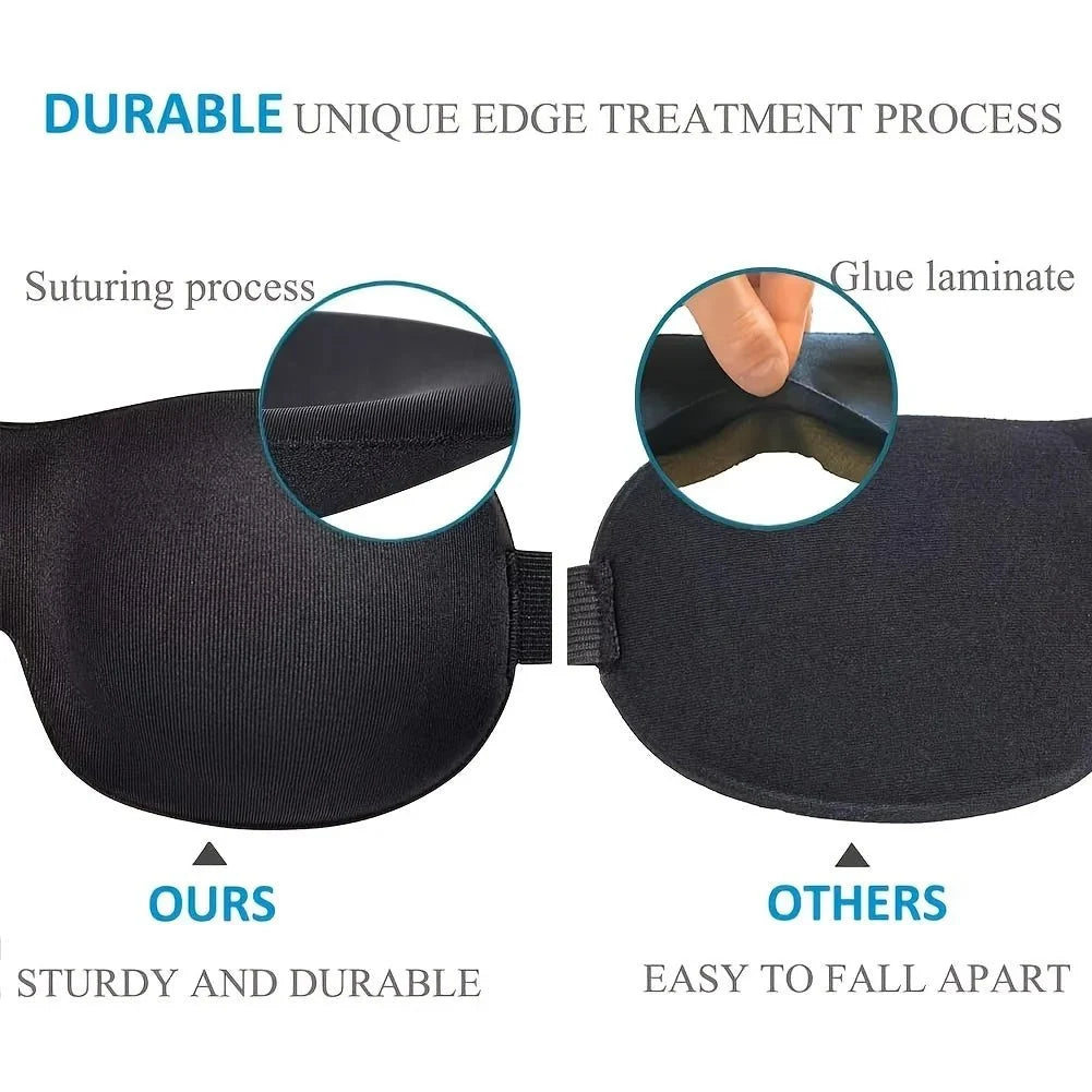 3D Contoured Sleep Mask | Ultra-Soft Breathable Light Blocking Eye Cover