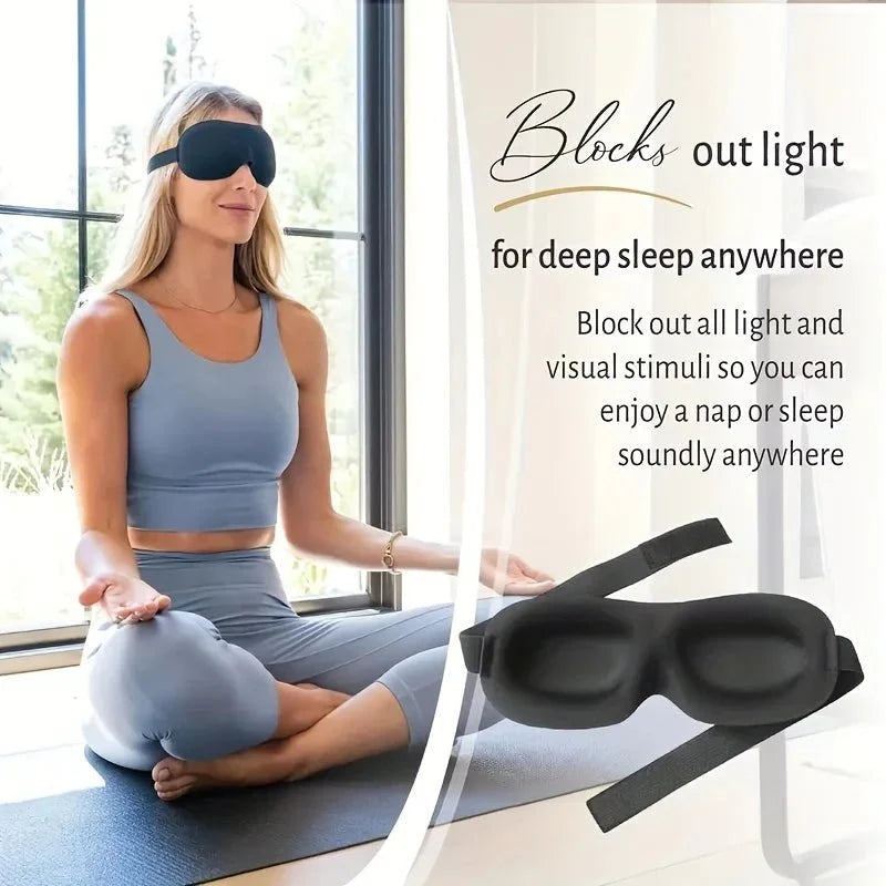 3D Contoured Sleep Mask | Ultra-Soft Breathable Light Blocking Eye Cover