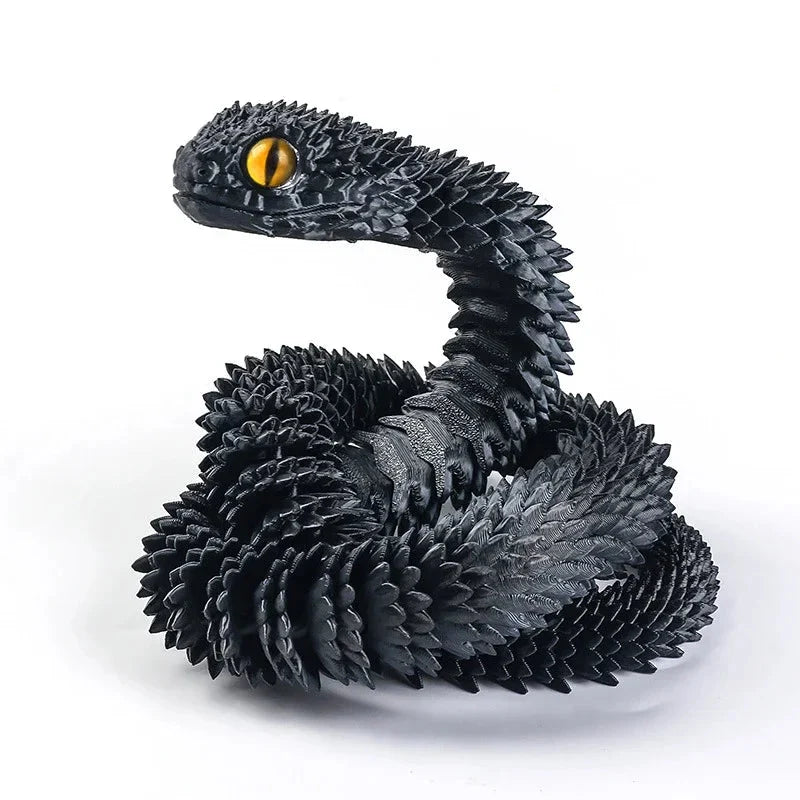 3D Printed Rotatable Snake Model | Articulated Animal Simulation Ornament