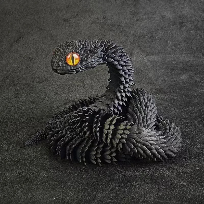 3D Printed Rotatable Snake Model | Articulated Animal Simulation Ornament