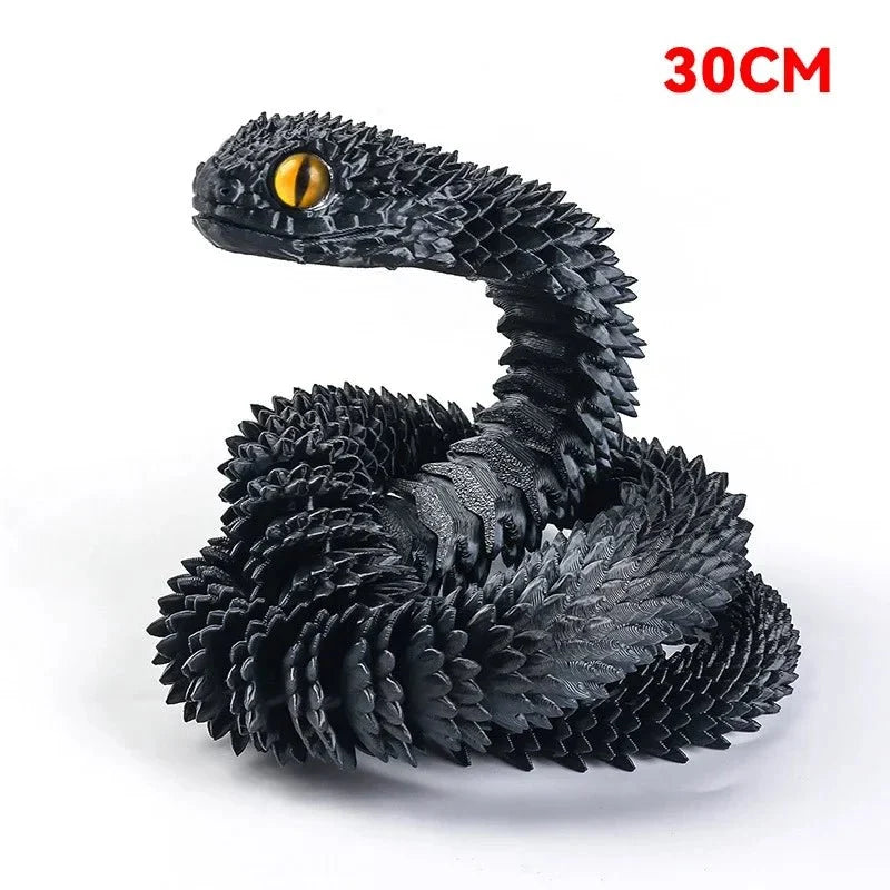 3D Printed Rotatable Snake Model | Articulated Animal Simulation Ornament