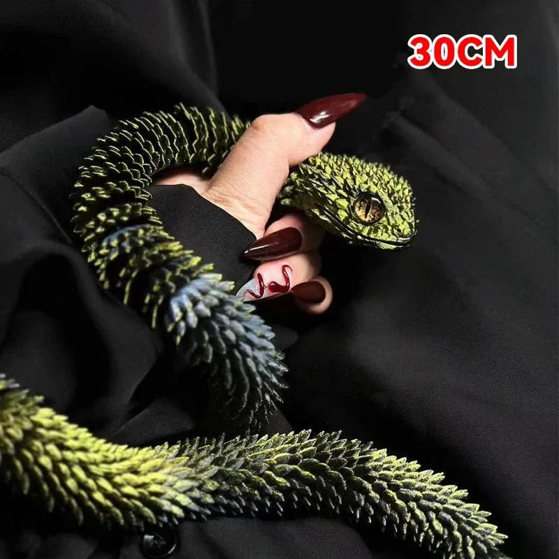 3D Printed Rotatable Snake Model | Articulated Animal Simulation Ornament