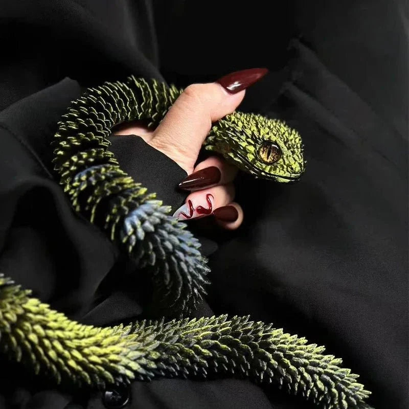 3D Printed Rotatable Snake Model | Articulated Animal Simulation Ornament