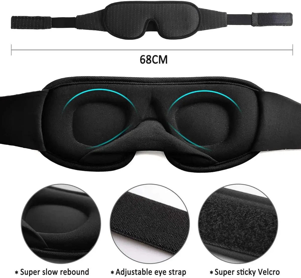 3D Sleep Eye Mask | Soft Padded Memory Foam Eyeshade