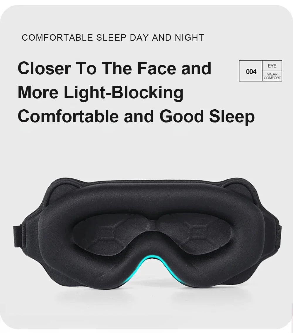 3D Sleeping Mask with Padded Light Blocking | Soft Ergonomic Eyeshade
