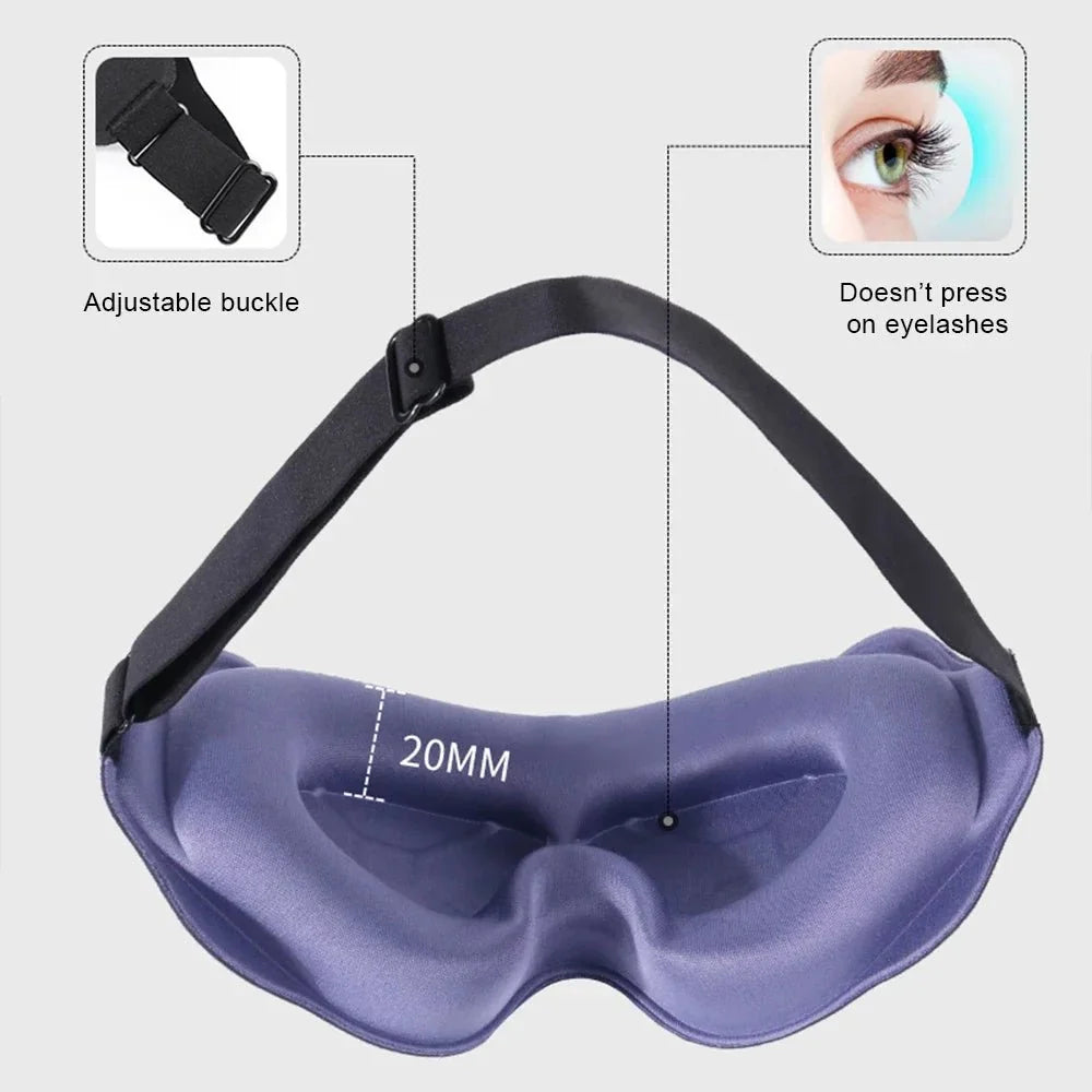3D Sleeping Mask with Padded Light Blocking | Soft Ergonomic Eyeshade