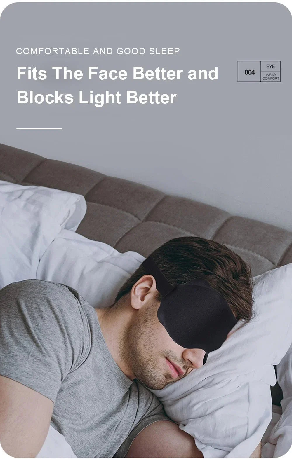 3D Sleeping Mask with Padded Light Blocking | Soft Ergonomic Eyeshade