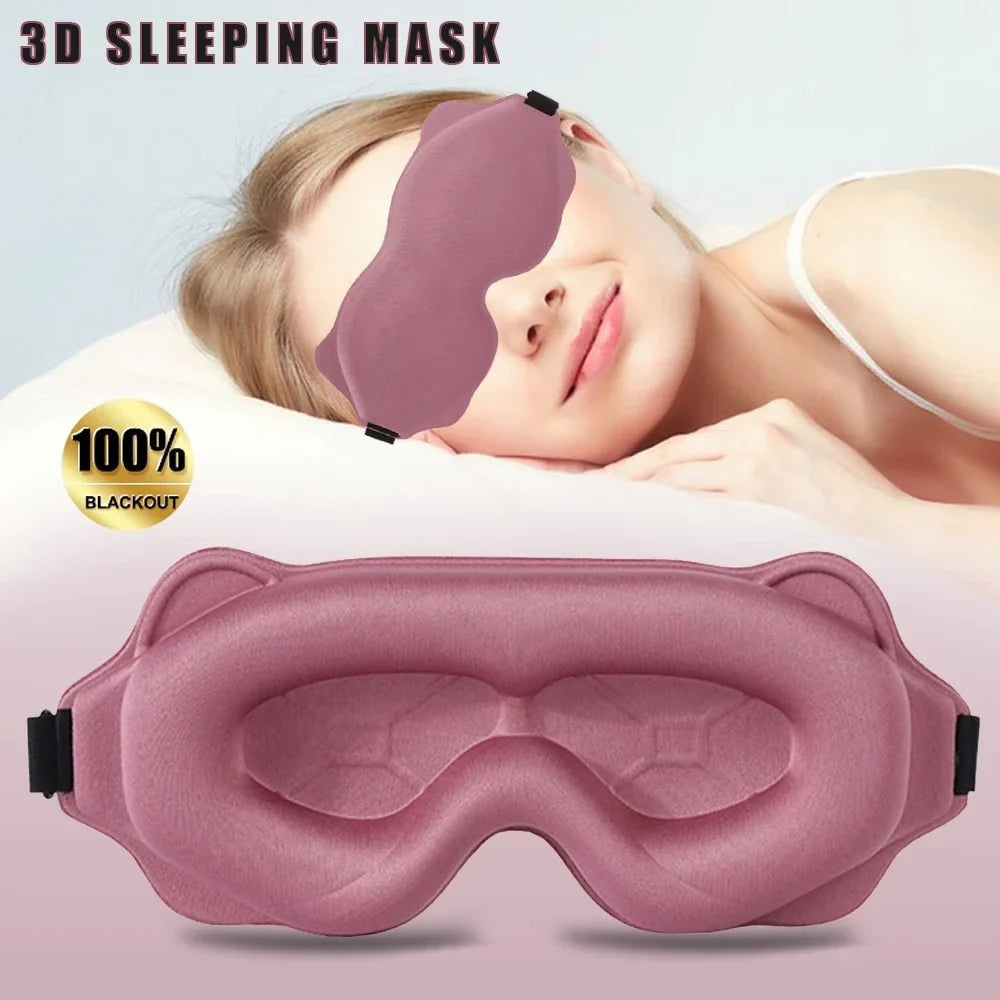 3D Sleeping Mask with Padded Light Blocking | Soft Ergonomic Eyeshade