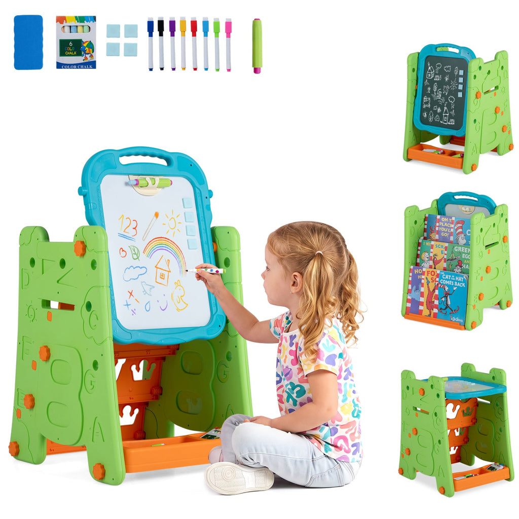 Kids Art Easel 4-in-1 Double Sided Magnetic Board