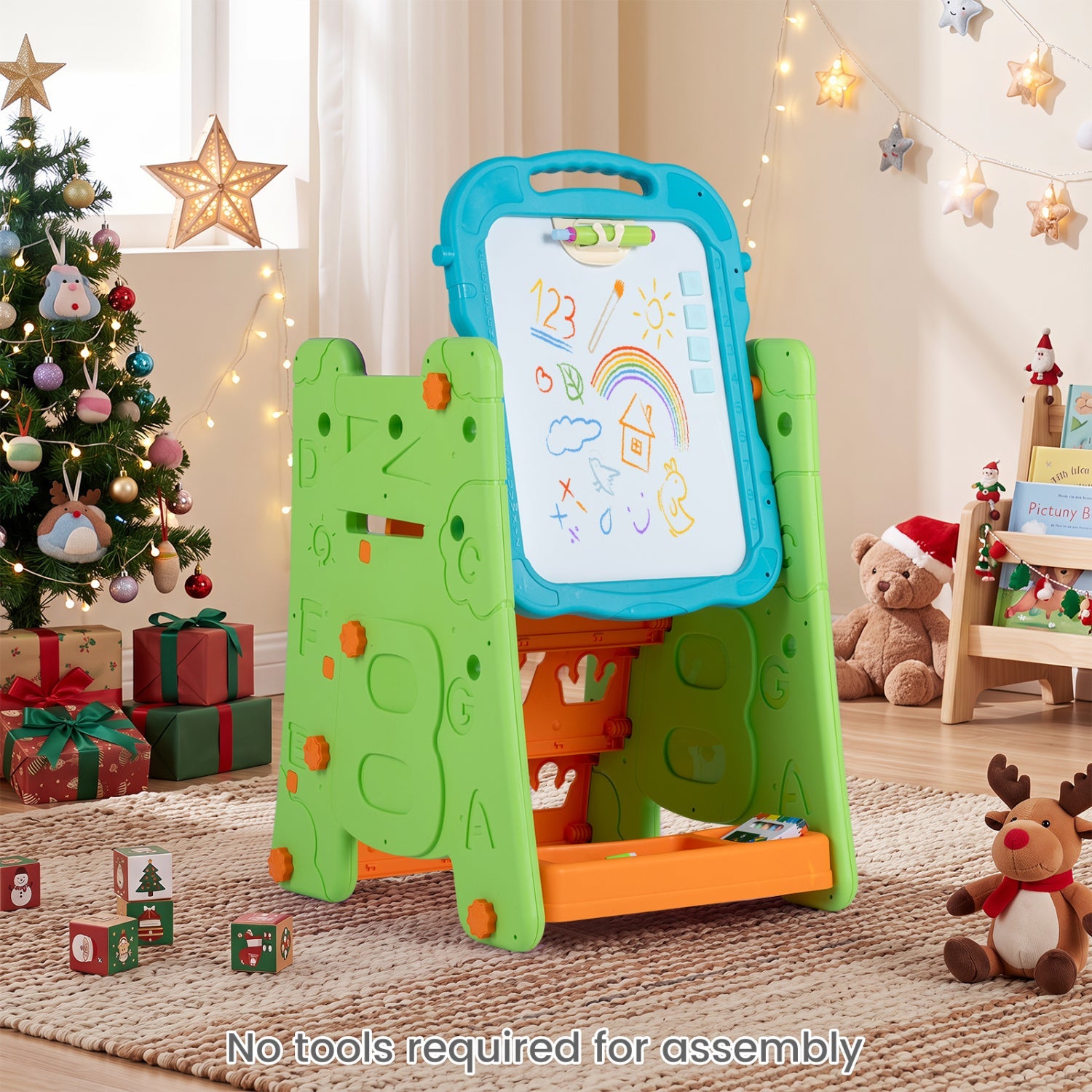 Kids Art Easel 4-in-1 Double Sided Magnetic Board