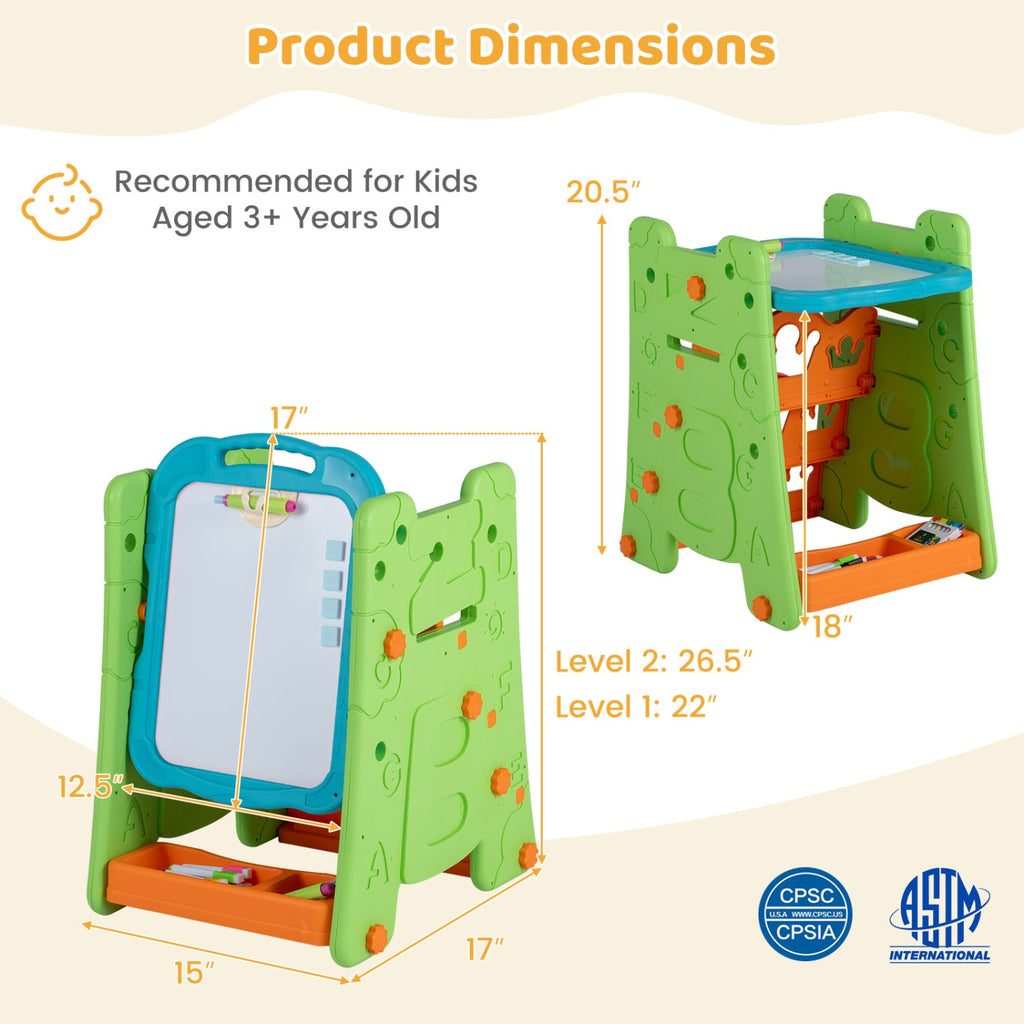 Kids Art Easel 4-in-1 Double Sided Magnetic Board