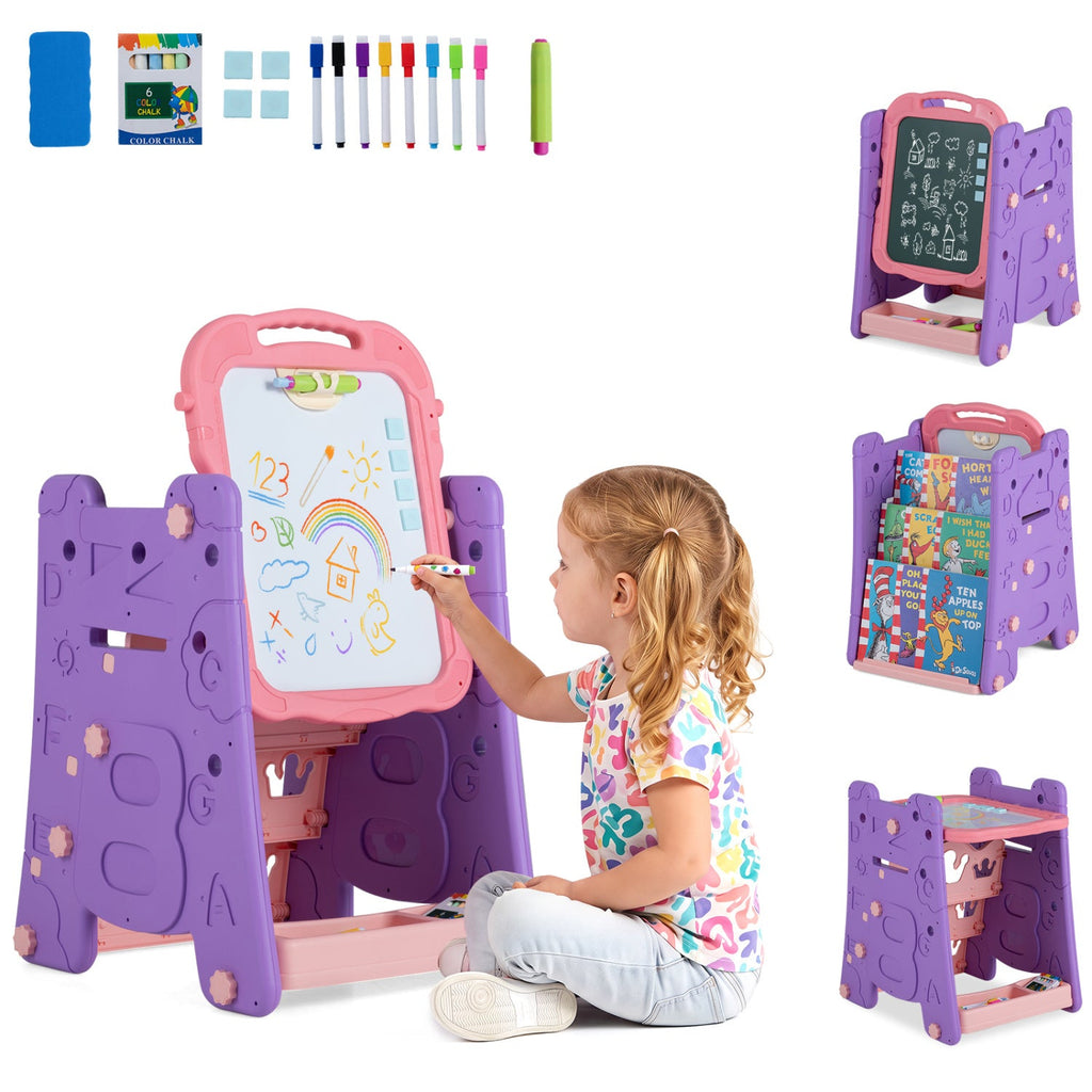 Kids Art Easel 4-in-1 Double Sided Magnetic Board