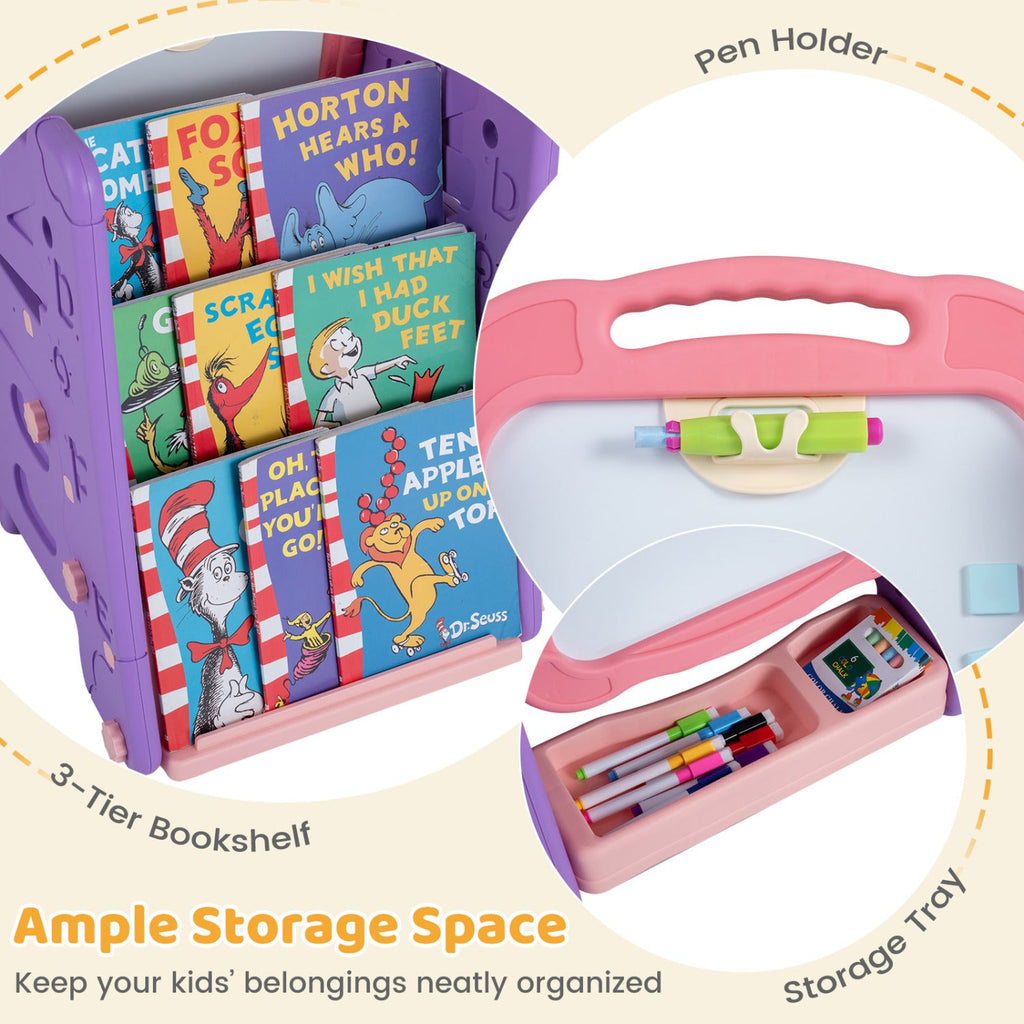 Kids Art Easel 4-in-1 Double Sided Magnetic Board