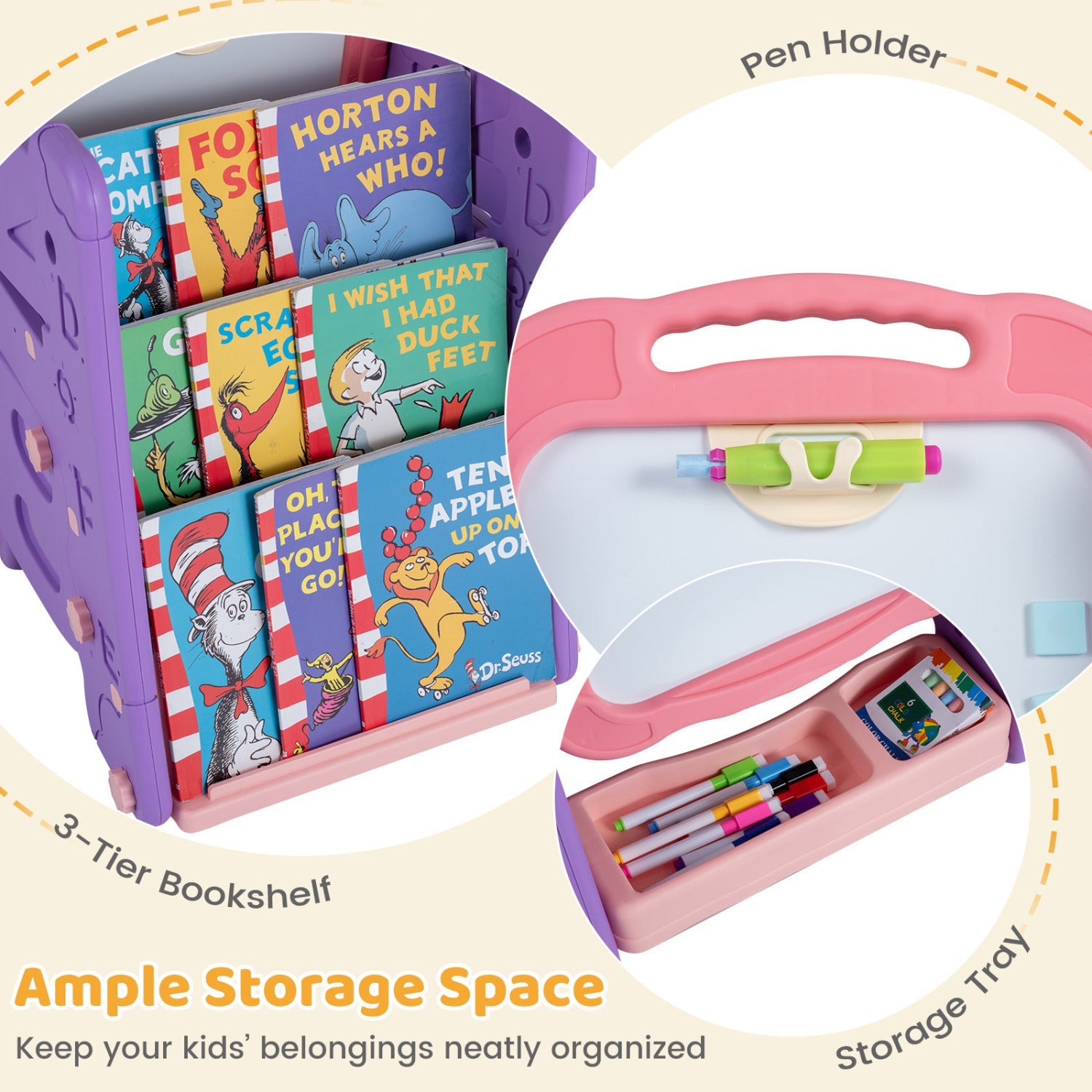 Kids Art Easel 4-in-1 Double Sided Magnetic Board