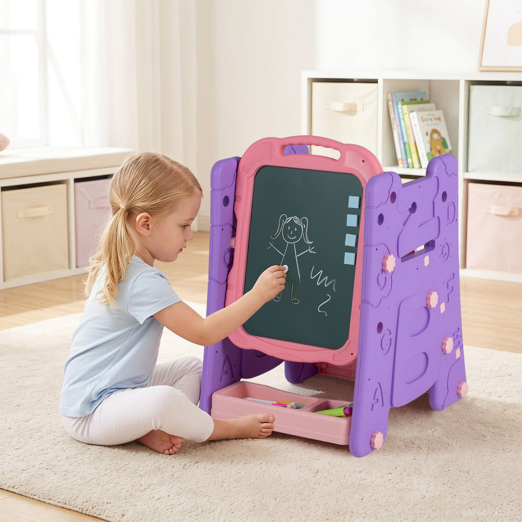 Kids Art Easel 4-in-1 Double Sided Magnetic Board