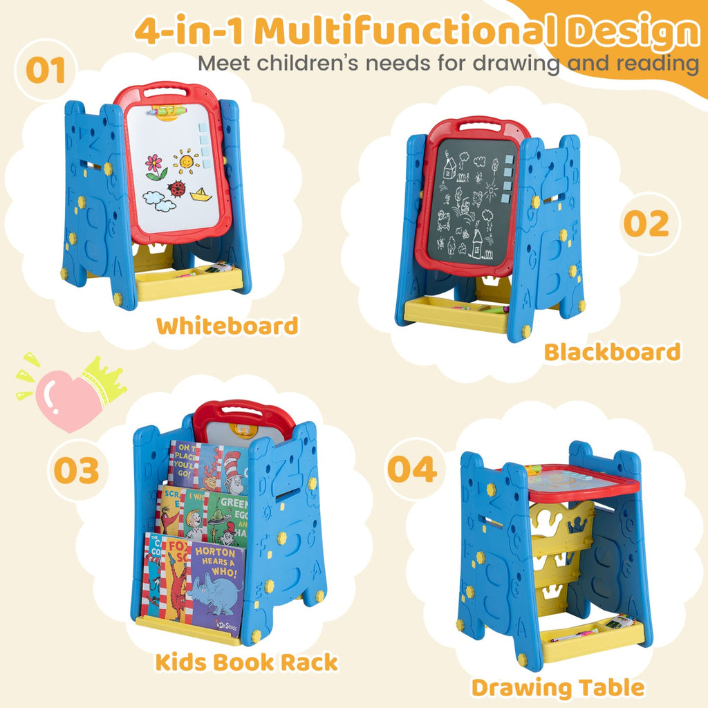 Kids Art Easel 4-in-1 Double Sided Magnetic Board