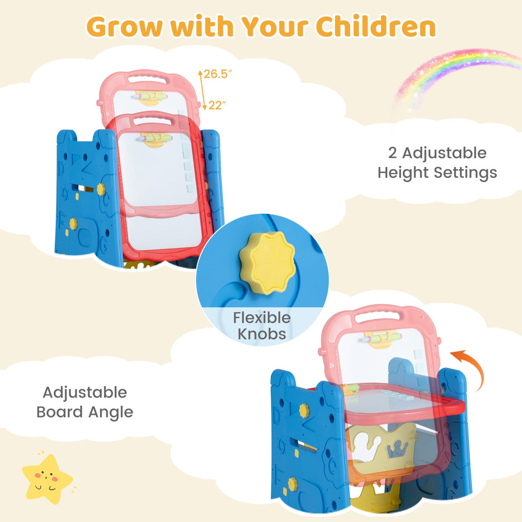 Kids Art Easel 4-in-1 Double Sided Magnetic Board