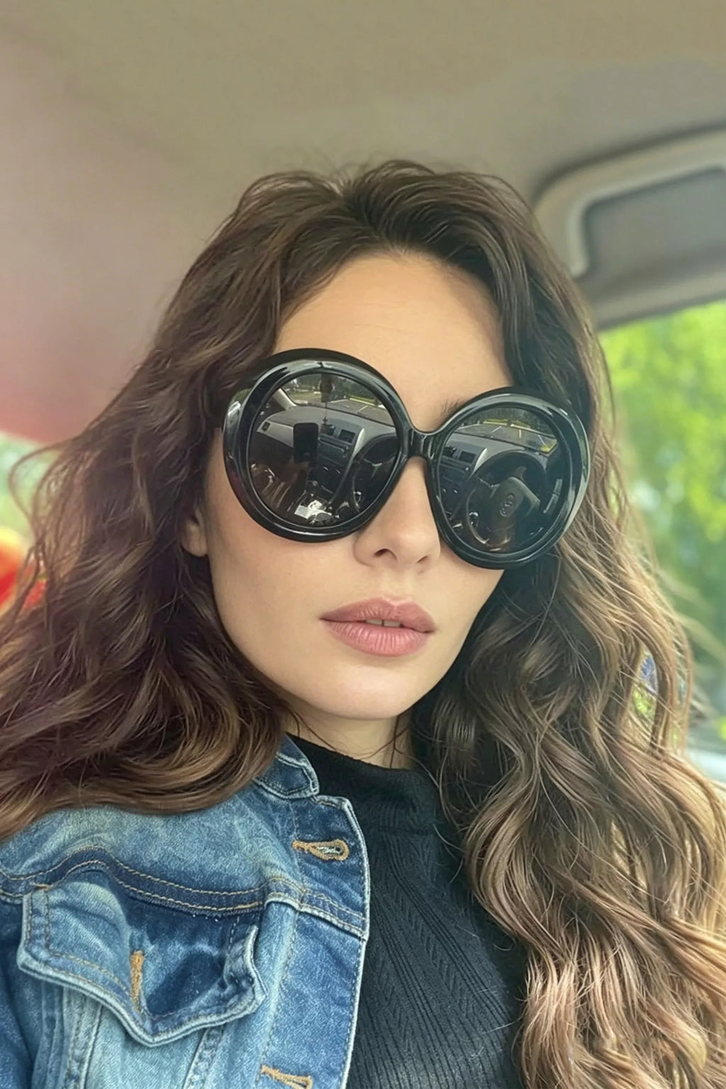 Oversized Round Frame Fashion Sunglasses