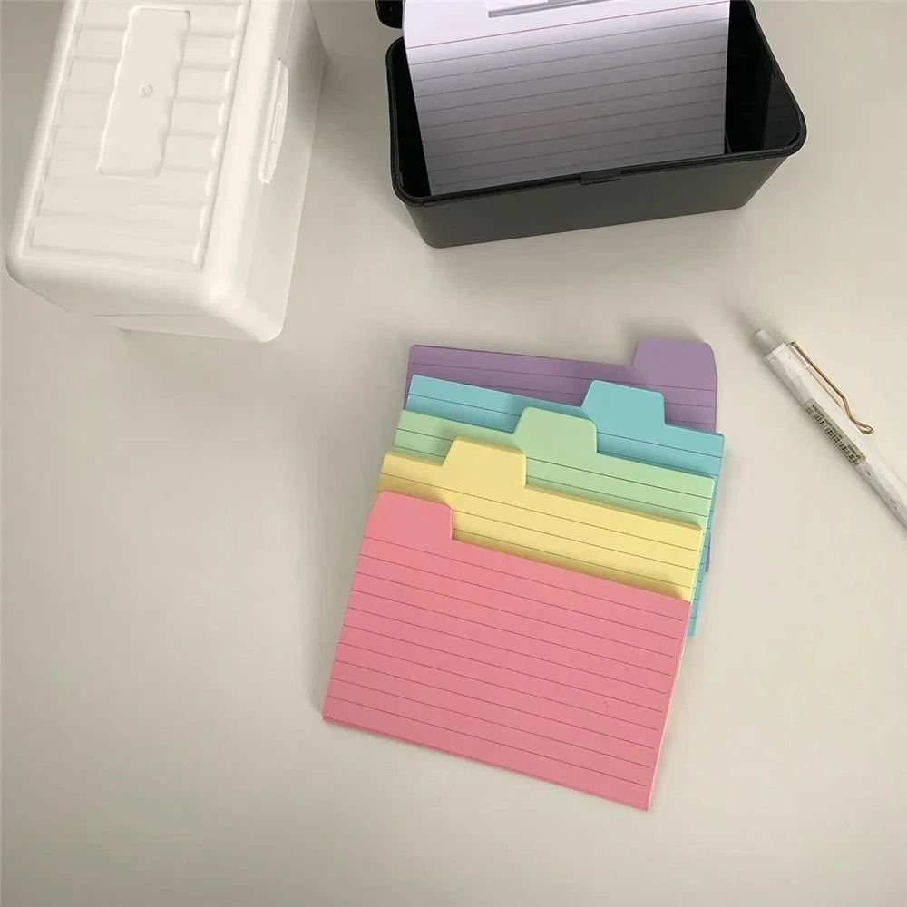 50 Pcs Index Label Papers with Tabs - 5 Colors