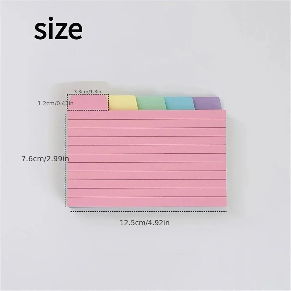50 Pcs Index Label Papers with Tabs - 5 Colors