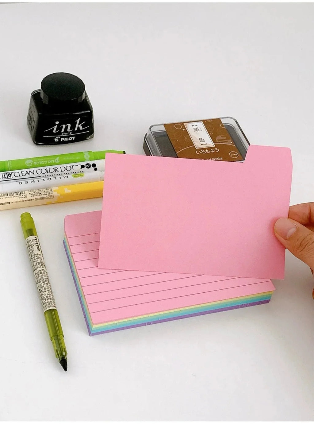 50 Pcs Index Label Papers with Tabs - 5 Colors