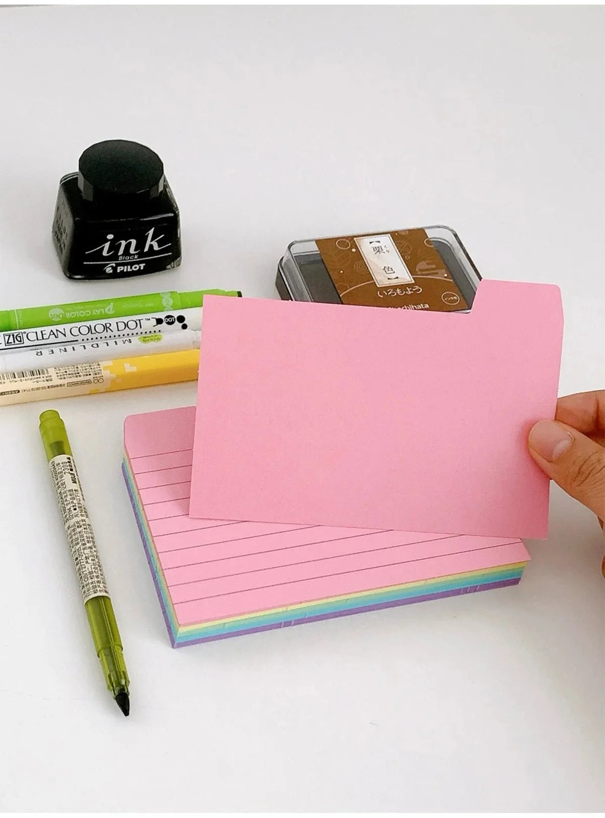 50 Pcs Index Label Papers with Tabs - 5 Colors