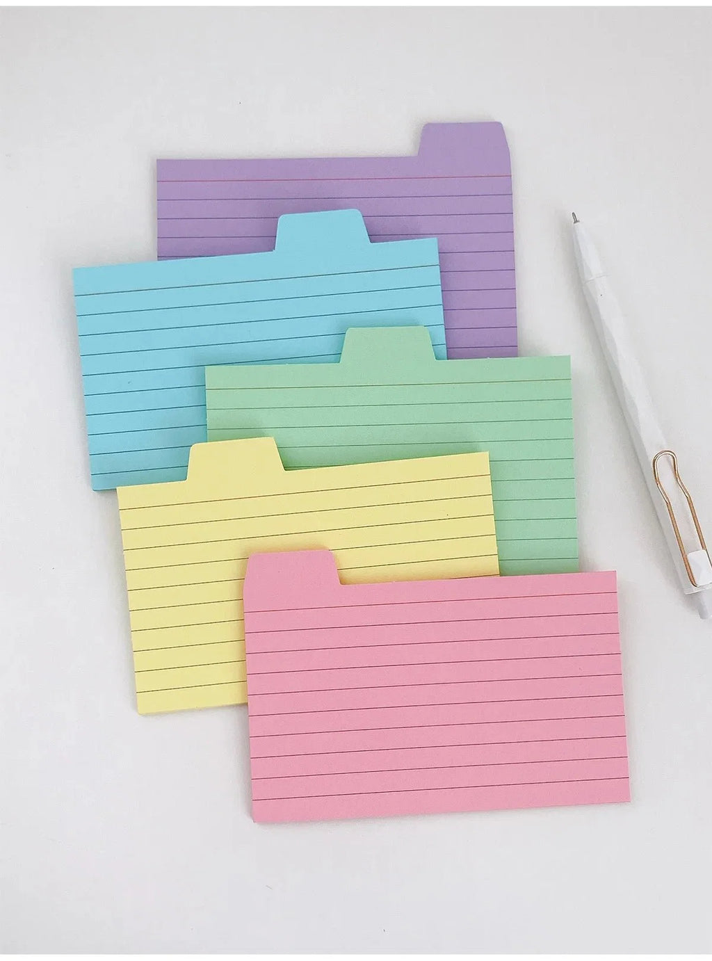 50 Pcs Index Label Papers with Tabs - 5 Colors