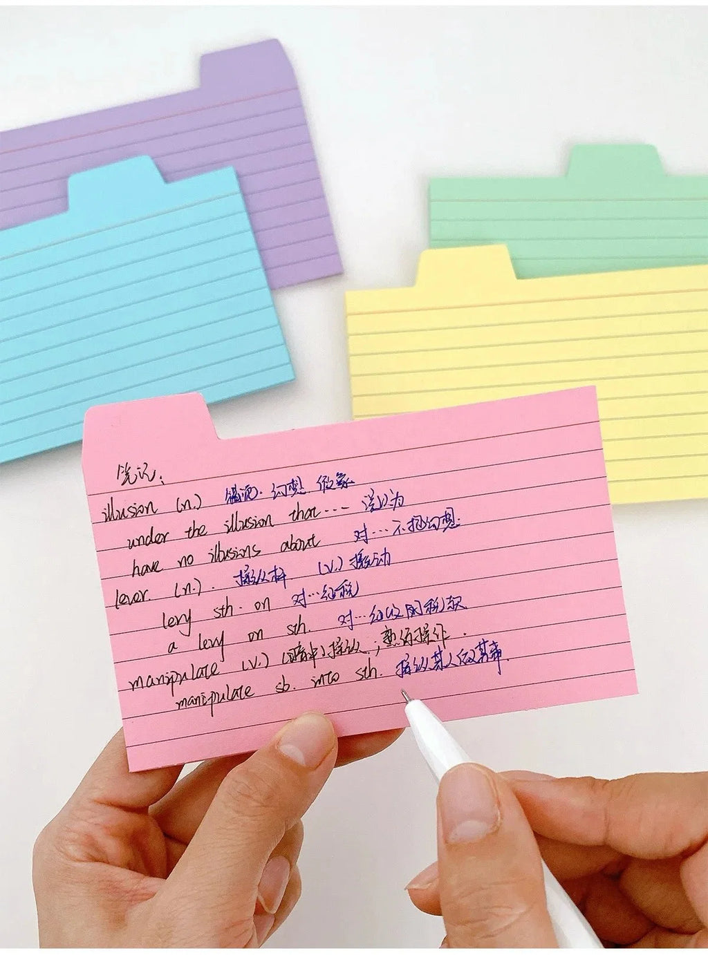 50 Pcs Index Label Papers with Tabs - 5 Colors