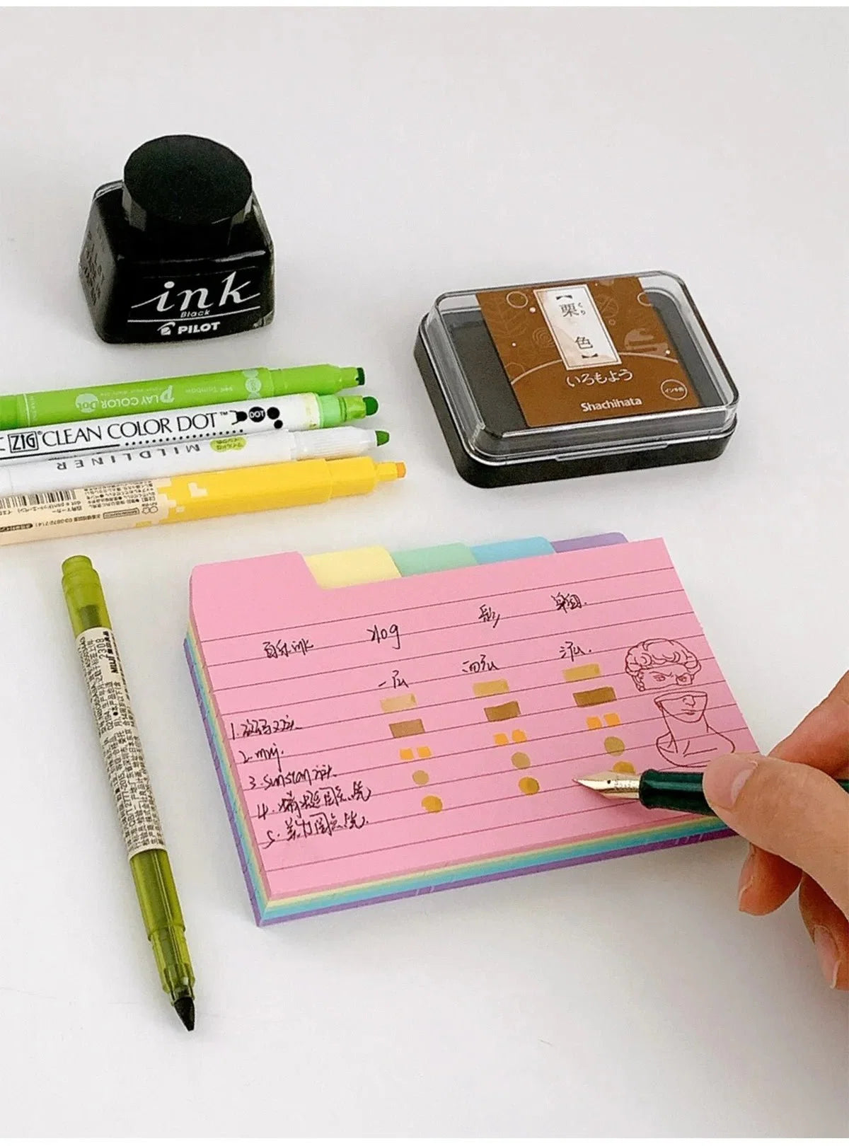 50 Pcs Index Label Papers with Tabs - 5 Colors