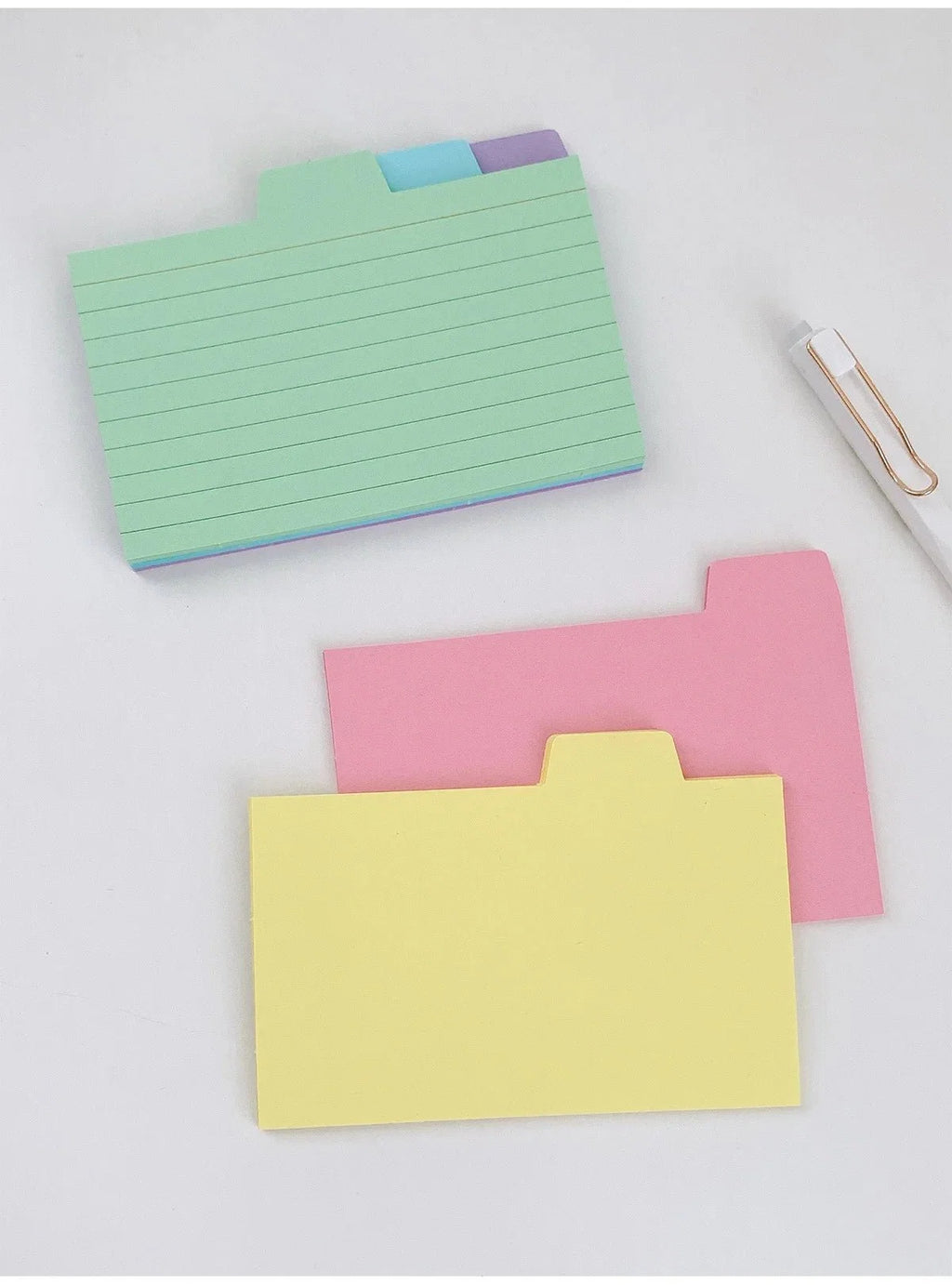 50 Pcs Index Label Papers with Tabs - 5 Colors