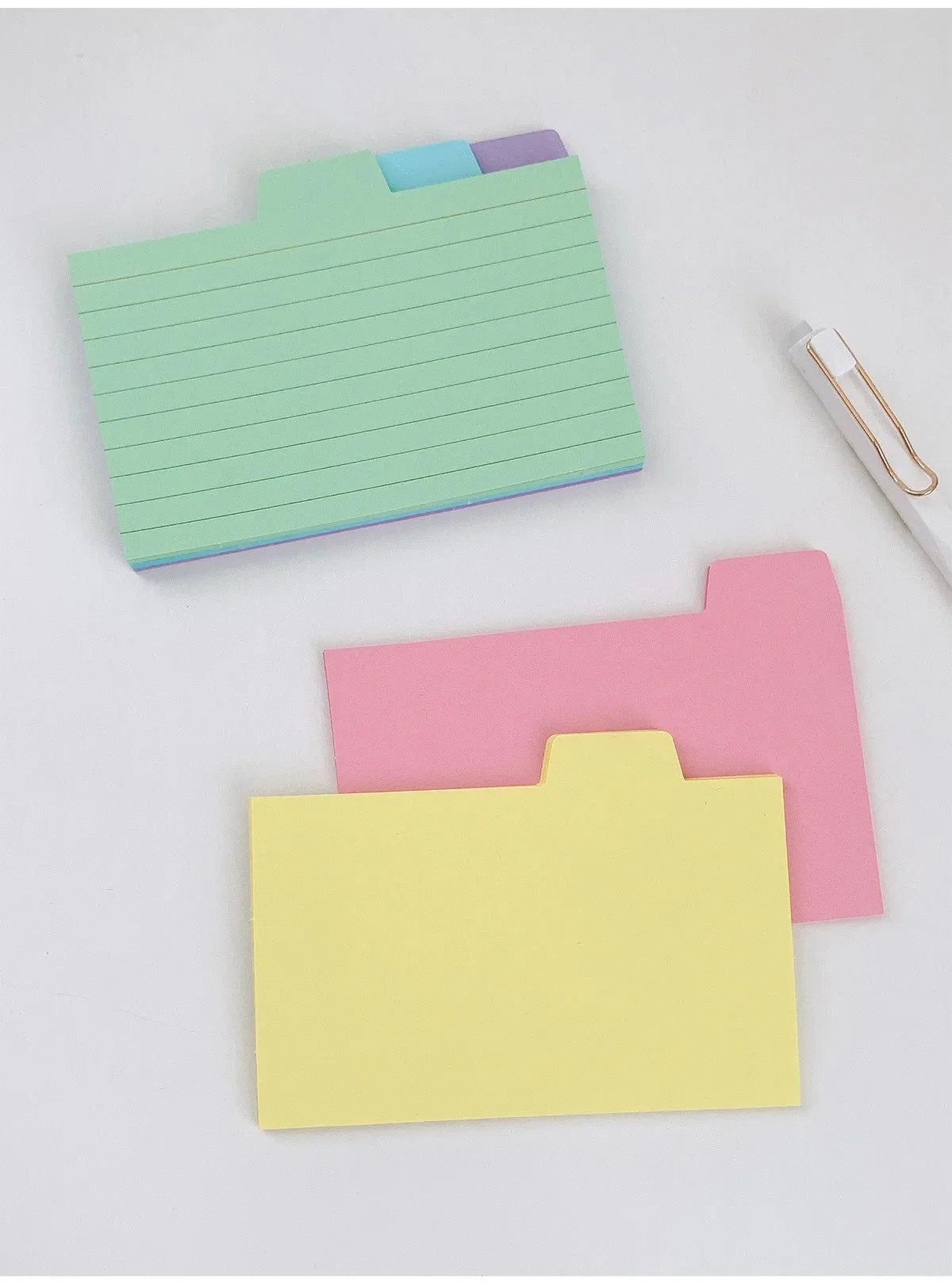 50 Pcs Index Label Papers with Tabs - 5 Colors