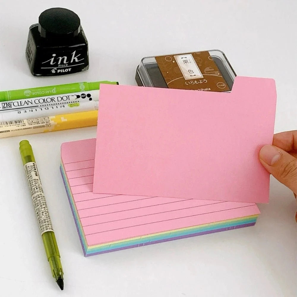 50 Pcs Index Label Papers with Tabs - 5 Colors