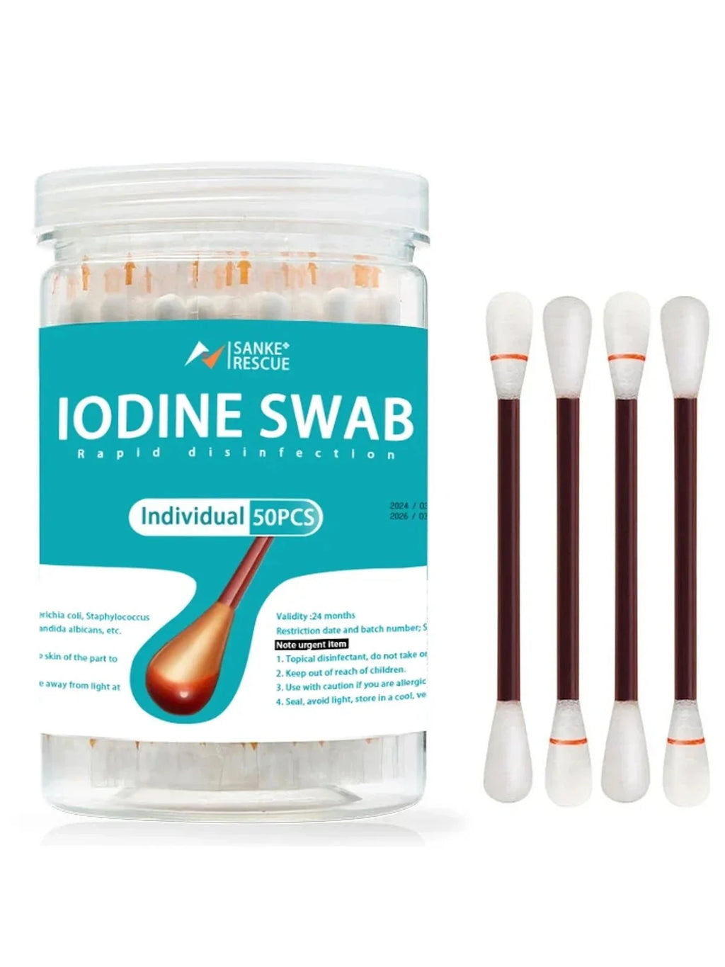 Double Cotton Family Medicine Organizer Box | Portable First Aid Kit with Iodophor Swabs
