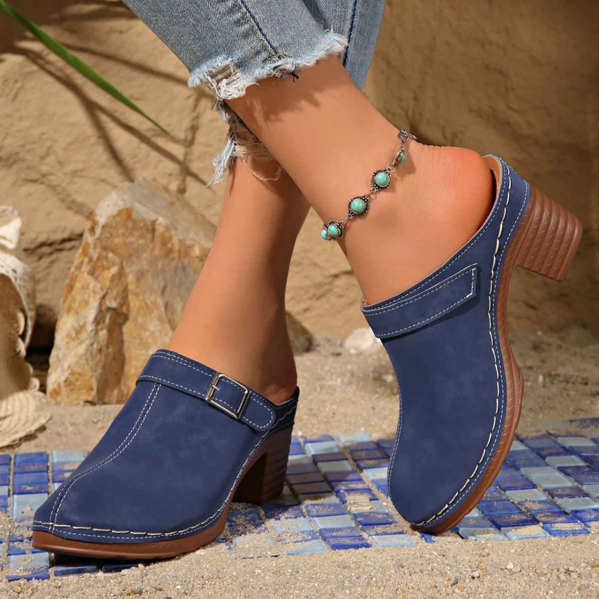 Round Toe Platform Slip-Ons