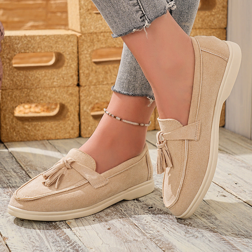 Tassel Round Toe Slip-Ons