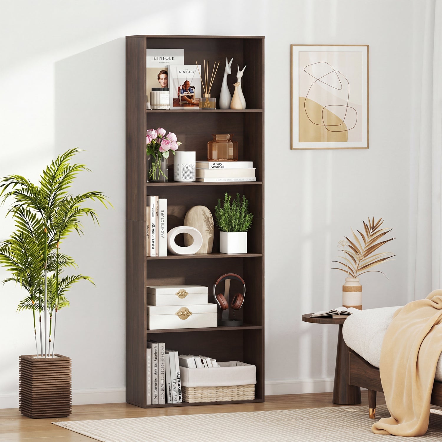 5-Tier Bookshelf Open Display Storage Organizer