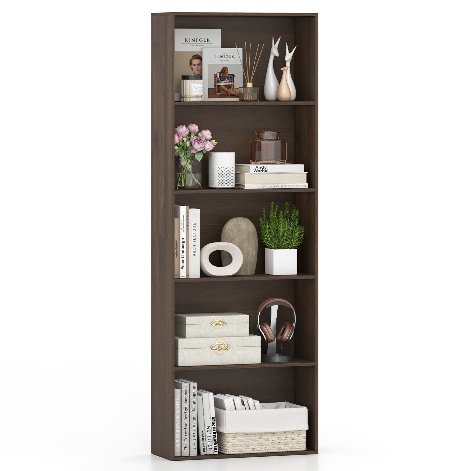 5-Tier Bookshelf Open Display Storage Organizer