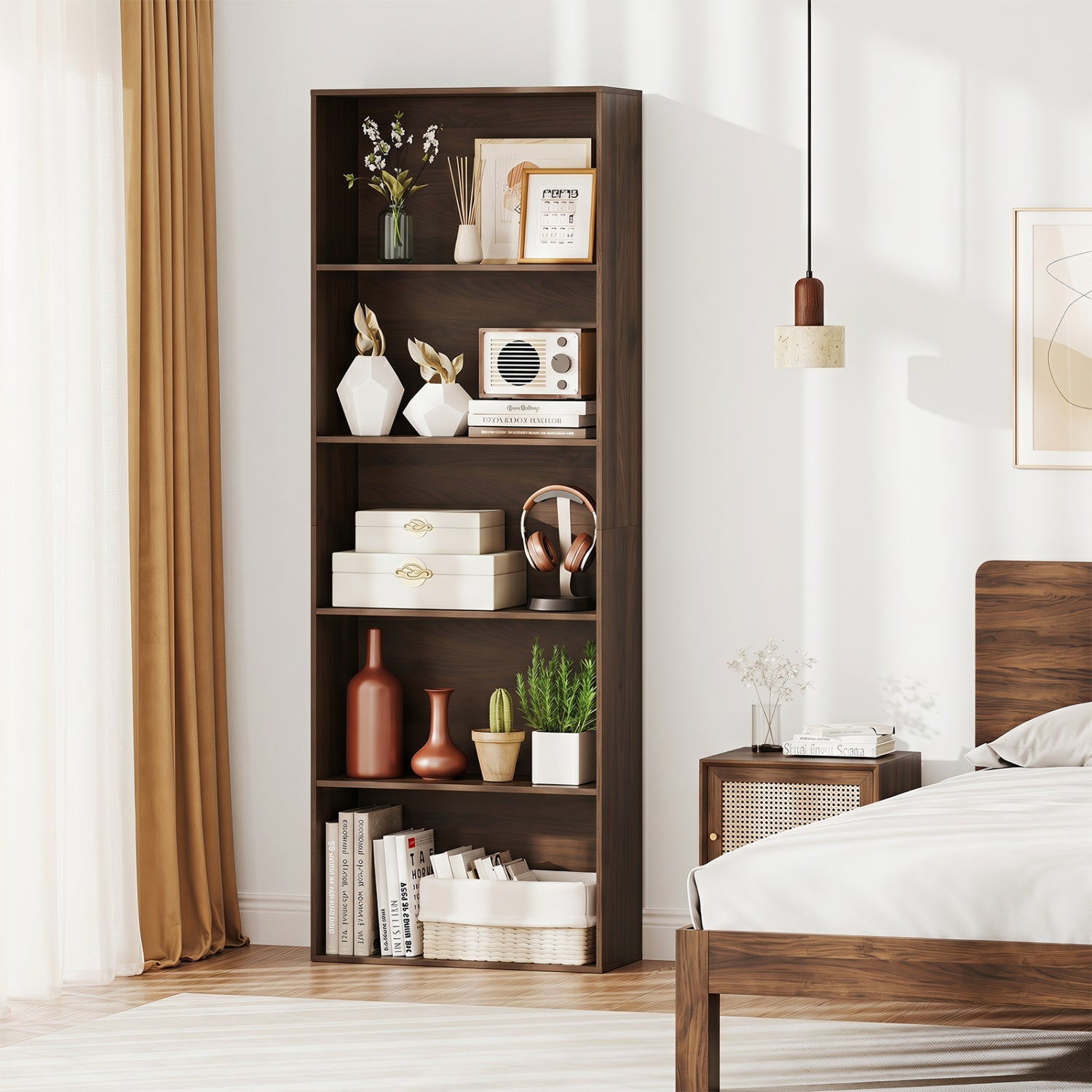 5-Tier Bookshelf Open Display Storage Organizer