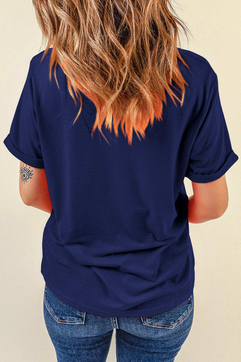 Blue Coquette AMERICA Printed Relaxed T Shirt