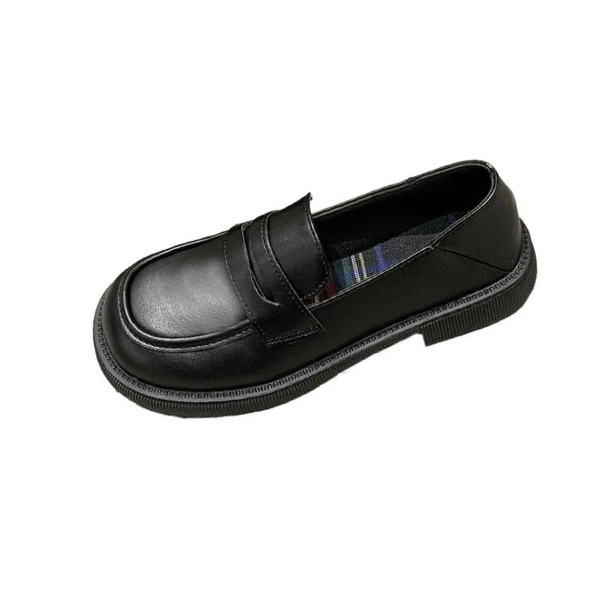 Round Toe Leather Loafers