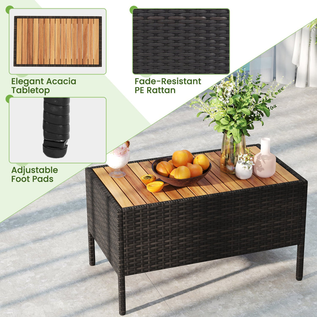 8-Piece Patio Conversation Set with Cushions - Turquoise