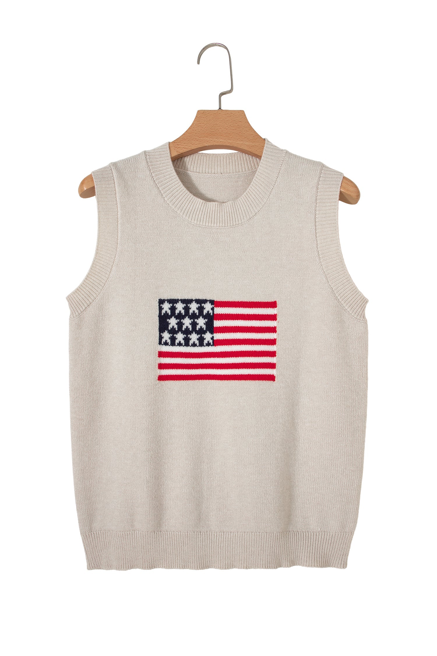 Parchment American Flag Sleeveless Sweater