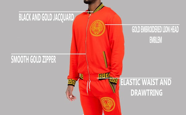 Men's Black & Gold Trim Track Suit Outfit