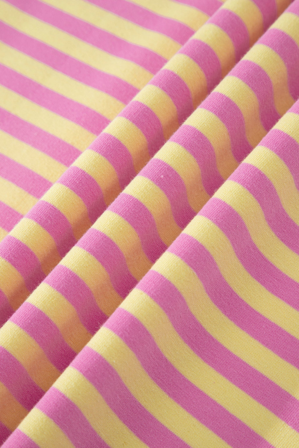 Pink Stripe Loose Short Sleeve Top and Skirt Set