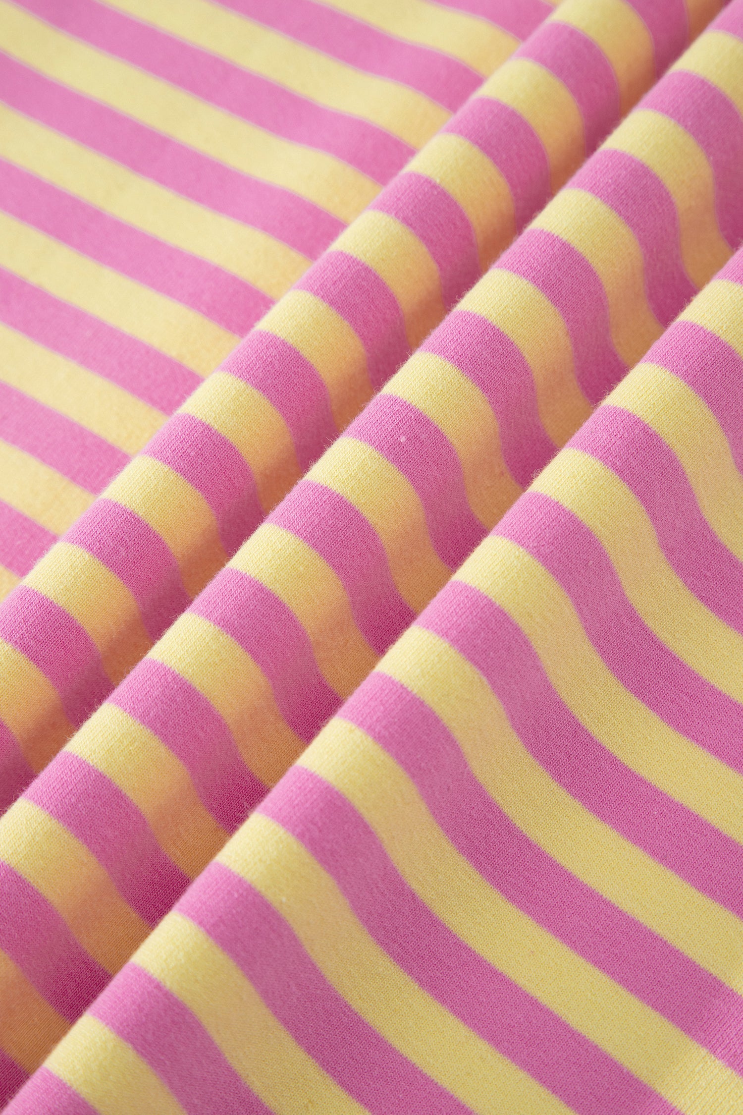 Pink Stripe Loose Short Sleeve Top and Skirt Set