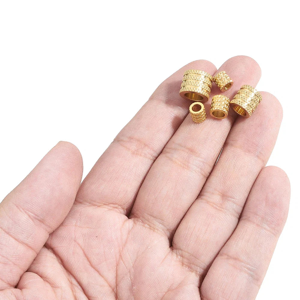 10Pcs Stainless Steel Big Hole Spacer Beads | DIY Jewelry Findings for Bracelets and Necklaces