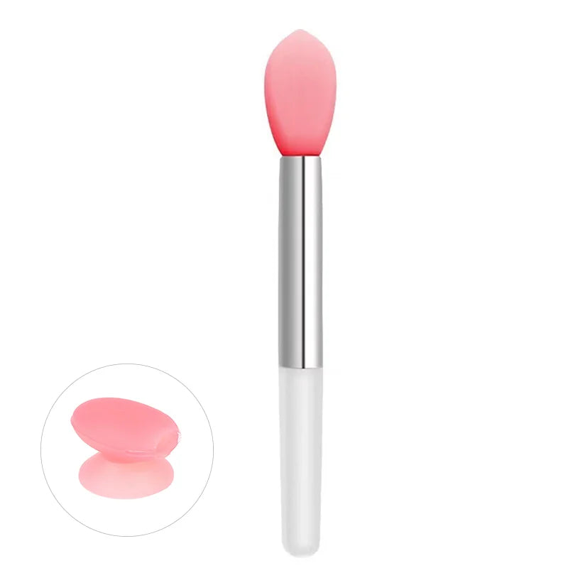 Silicone Lip Balm Brush with Sucker Dust Cover | Portable Makeup Applicator