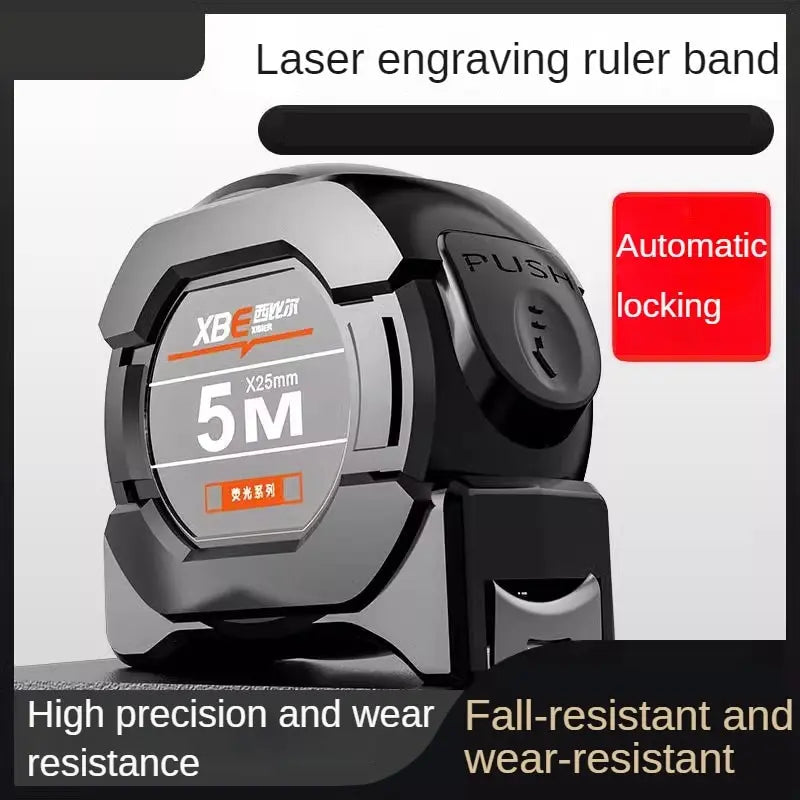 Self Locking Fluorescent Steel Tape Measure | High Precision Waterproof Measuring Tool